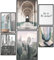 Papierschmiede® Mood Poster Set Marokko, Bilder Wohnzimmer Deko Schlafzimmer, 2x DIN A3 und 4x DIN A4, Afrika Kaktus Arabisch Grün - ohne Rahmen