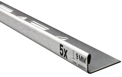 5x L-Profil Edelstahlschiene Fliesenschiene Fliesenprofil L250cm 9mm gebürstet