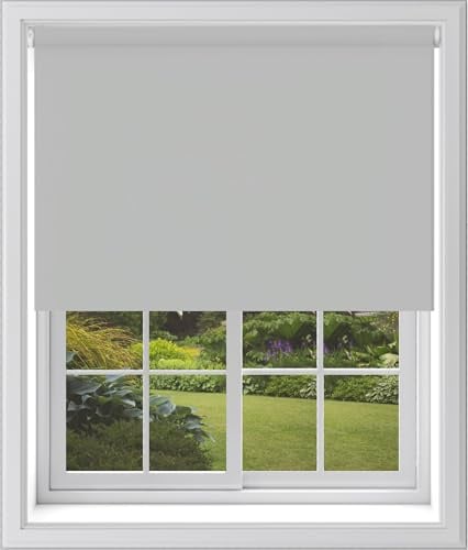 Caecus Light Grey Blackout Roller Blinds Made To Measure Window Blinds Easy Fit Child Safe Thermal Properties Home Office Fitting Included Up To 240cm Width x Up To 210cm Drop