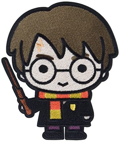 Simplicity Harry Potter Chibi Charakter-Aufnäher zum Aufbügeln für Kleidung, Rucksäcke und Accessoires, 6,7 cm B x 7,9 cm L, mehrfarbig