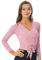 Nyeemya Damen Wickelshirt Langarm Crop Shirt Wickel Tops V-Ausschnitt Oberteil Casual Tanz Top Slim Fit Sweatshirts Gymnastikanzug Training Rosa S
