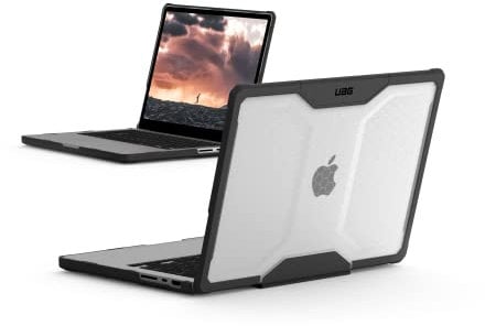 URBAN ARMOR GEAR Plyo Case für das Apple MacBook Pro 14 Hülle (M4 / M3 / M2 / M1-2024/2023 / 2022/2021) Case (Schutzhülle nach US-Militärstandard) Ice (transparent)