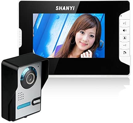Video Türsprechanlage Gegensprechanlage mit Kamera 7 Zoll Monitor mit Verdrahtet Klingel Türklingel Intercom System