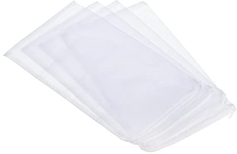 PATIKIL Aquarium Filter Media Bags 35x20cm 4 Pack Fish Tank Mesh Bags with Drawstrings White