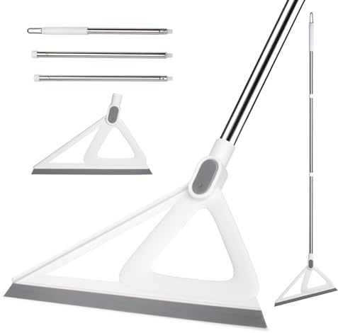 XXFLOWER Escoba de silicona multifunción, escoba para barrer agua y pelo de mascotas, escoba mágica de goma para suelo, baño, cocina, ducha, alfombras, ventanas de cristal (blanco)