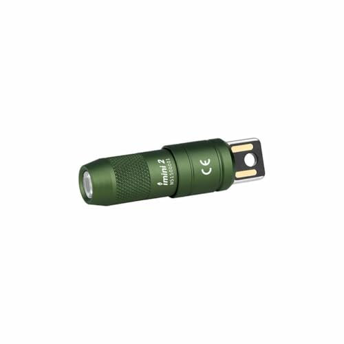 OLIGHT IMINI 2 Keychain Light 50 Lumens EDC Rechargeable Mini Torch, Magnetic Base Lamp with Integrated USB Plug, High Performance Compact LED Flashlight for Daily Carry (OD Green)