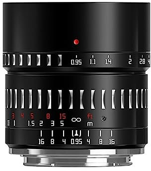 TTArtisan APS-C - Obiettivo 50 mm F/0,95 con corpo in metallo, compatibile con Sony E, colore: Argento