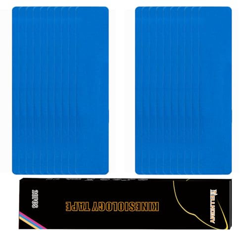 Kinesiologie Band<20PCS>Kinesiotapes Streifen Precut,Elastisches Athletic Band Joints Support&Muskel Schmerzlinderung <5cm, 25cm/Trip>Baumwolle wasserdichtes Sport Band(Blau)