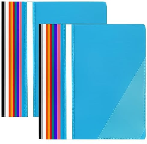 20PCS A4 Project Folder Plastic Display Folders Display Book with Clear Cover Presentation Folders for Paperwork A4 Report Document File Organiser Holder (10 Colours)
