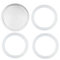 HEIBTENY 3 juntas de silicona y 1 filtro de aluminio para cafetera Moka, 9 tazas, White Silver