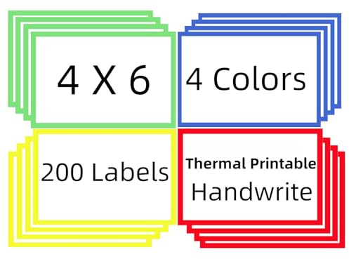 Colorful Sticky Labels for Storage Bins Plastic Moving Boxes Labels, 200 4 x 6 Large Labels Stickers for Home Organization Projects, Bins, Kitchen Storage Containers, Desk Items