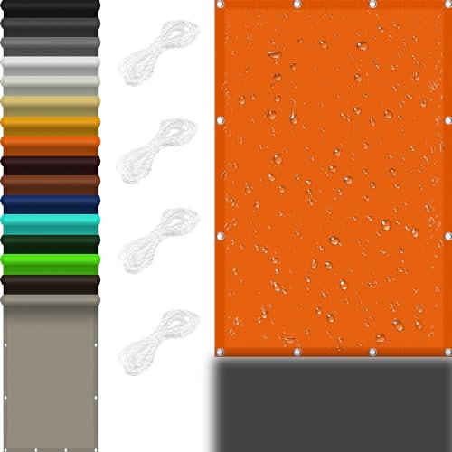 Sonnensegel Sonnenschutz Windschutz 2 x 5 m 98% UV Schutz Sonnensegel Sandkasten mit Ösen Und Kordel,Ohne Bohren für Garten Balkon Terrasse Camping, Orange