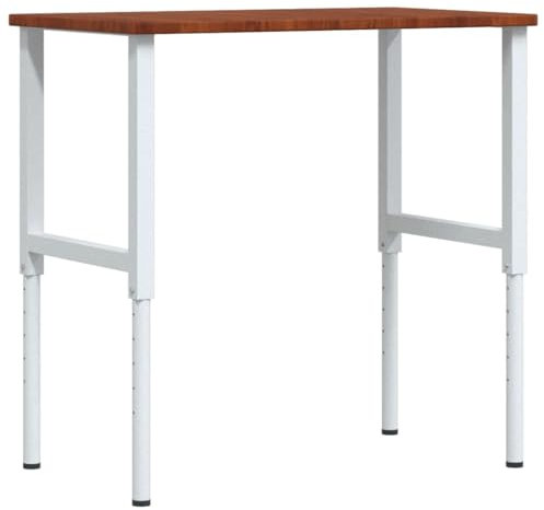 vidaXL Werkbank Dunkelbraun 100x60x(71,5-98) cm Massivholz Eiche, Arbeitstisch, Werkzeugbank, Werkbank Massivholz, Werktisch, Werkbank Holz