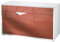 Vladon Kolmio Schuhbank, Sitzbank für 8 Paar Schuhe, Schuhregal mit Sitzfläche, Weiß matt/Bordeaux Hochglanz (85 x 50 x 33 cm)