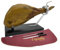 FERRETERIA LEPANTO Jamonero Giratorio Fijo, Soporte jamonero Fijo con Cabezal Giratorio y Base de Color Negro. (Set Burdeos)