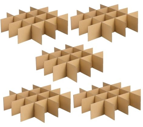 TOGEVAL 5Stück Umzugskarton TreTOGEVAL 5Er Pack Karton Trennwände Pappkartons Umzugskartons zum Verpacken Halbe Einmachglas Kartongröße Kleine Trennwände für Bücher Glas zum Bewegen