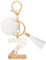MWOOT Porte Clé Lettre Z Peluche Tassel, Initial Résine Personnalisé Keychain Or Blanc, Porte Clef Lettre Pendentif Décoratif, Kawaii Porte Clef Voiture Charm, Idee Cadeau D'Anniversaire pour Femme