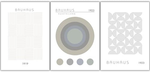 Papierkind™ Poster Bauhaus Stil – Klassisches Poster | Zeitlose Bilder | Vintage Deko Bild für Wohnzimmer & Schlafzimmer | Ästhetische Wandkunst im Bauhaus Design | in DIN A4 ohne Rahmen (A72)