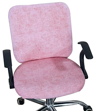 Tongdejing Office Separated Chair Cove-r, Computer Chair Cove-r Protec-tive Stretchable Desk Sleeve Removable Gaming Chai-r Sleeve for Office Home Bar Cafe Bookstore(COLOR:pink)