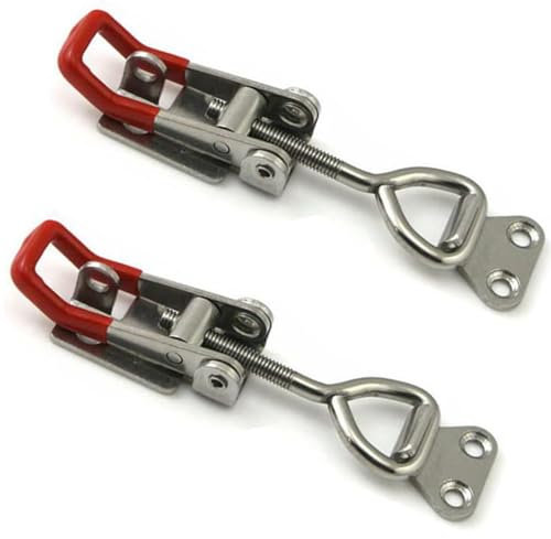 2PCS Adjustable Toggle Clamp, 102mm Toggle Latch Lockable, Stainless Steel Toggle Clamp for Box Drawer Cabinet