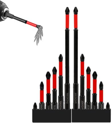 Juego de brocas magnéticas de alta dureza, súper fuertes, kit de brocas magnéticas resistentes, destornillador para taladro de impacto eléctrico (2 juegos-12 piezas)