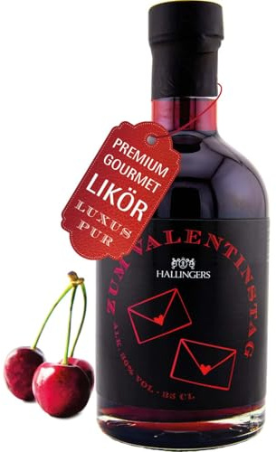 Hallingers Genuss Manufaktur Premium-Likör Valentinstagsgeschenk - von Hand abgefüllt in wertiger Geschenkflasche Zum Valentinstag 30% vol., Valentintstag für Frauen Männer
