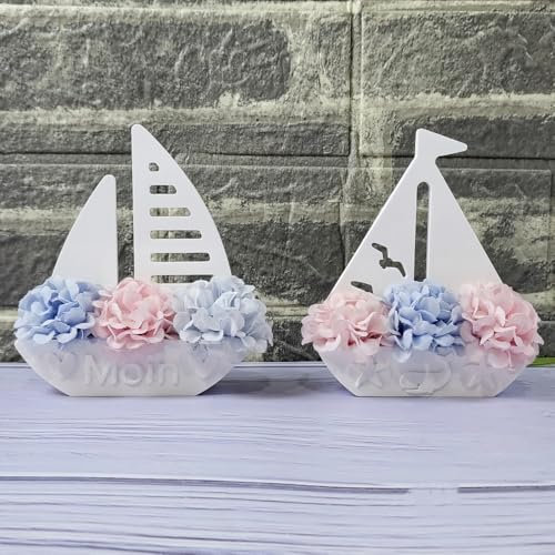 WIKIMO 2 Stück Silikonformen Gießformen Segelboot, Gießformen Silikon Sommer für Segelboot Deko, Gips zum Gießen für Maritim, DIY Epoxidharz Formen Silikonform