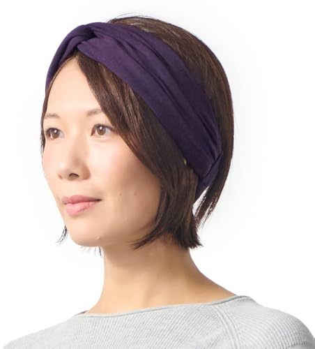 Womens Plain Boho Turban Headband - Fashion Turban Headwrap Yoga Hairband Twist Knot Gym Hair Band Purple