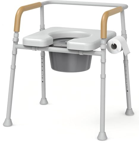 Loyoda Bedside Commode for Seniors, 6.3 QT Removable Bucket & Splash Guard