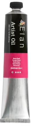 Elan Pintura Oleo Rosa Rojo en Tubo de 200 ml | Tubo de Pintura al Oleo Altamente Pigmentada para Lienzo, Cobertura Suave, Acabado Brillante Intenso
