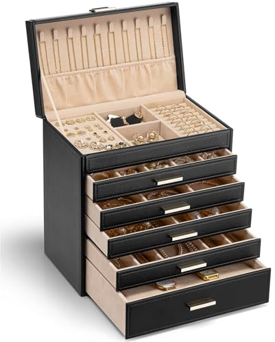 VLANDO 6-Tier Large Jewellery Box, Jewellery Organiser for Women