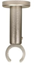 iso-design Deckenhalter für Gardinenstangen mit 20 mm Durchmesser Farbe Edelstahl - variabler Deckenabstand, Deckenträger für Innenlaufstangen und Rohre