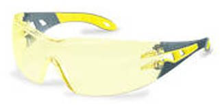 Uvex 9192788 Safety Glasses, Pheos HC/AF, Amber, Black/Yellow