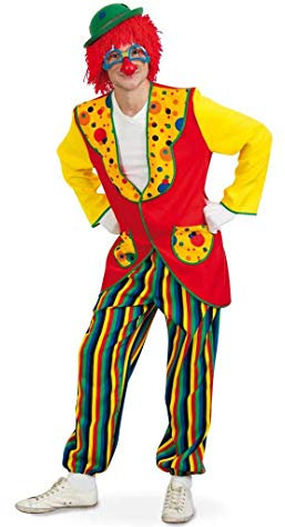 KarnevalsTeufel Anzug-Clown Coco 2tlg Kostüm Blazer Hose bunt Karneval Fasching (L)