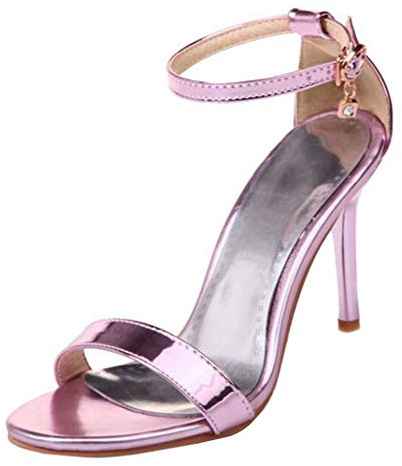 Smilice Sandali da donna eleganti con tacco alto, sandali aperti estivi, viola., 46 EU