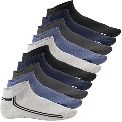 Footstar Damen & Herren Motiv Sneaker Socken (10 Paar) Kurzsocken mit Streifen - Sneak It!