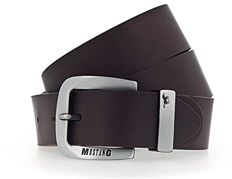 MUSTANG Leather Belt 3.5 W115 Dark Brown - kürzbar