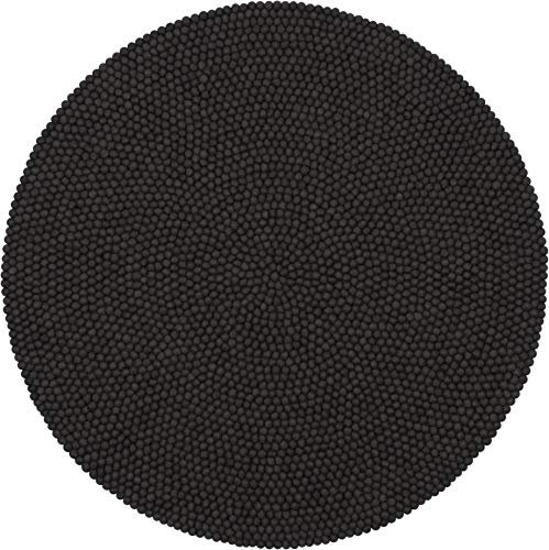 myfelt Kuno Filzkugelteppich — Ø 140 cm, ideal für Schlaf-, Wohn-, Kinderzimmer, Flur & Bad