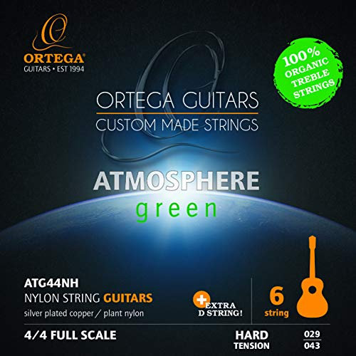 ORTEGA GUITARS Atmosphere Green Series Gitarrensaiten Organic Nylon Treble - Hard + Extra D Saite (ATG44NH)