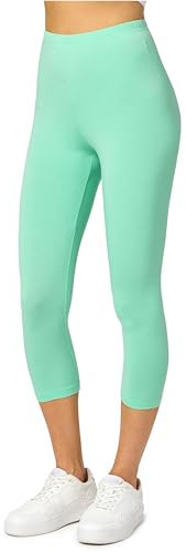 Merry Style Damen Leggings 3/4 Capri Leggings aus Viskose MS10-144 (Minze, XS)