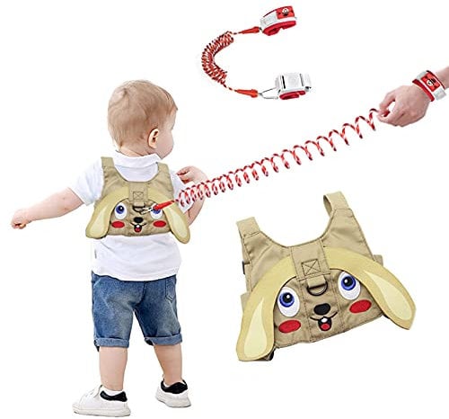 Kinder Sicherheitsleine, 2 in 1 Leine Kinder,Anti-verloren Gürtel Handgelenk Link