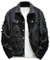 Rexcyril Herren Jeansjacke im Used-Look, lässig, zerrissene Löcher, Knopfleiste, Trucker-Jacke, Jean-Mantel, Schwarz, M