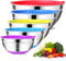Hossejoy Mixing Bowls with Airtight Lids (Set of 5) Stainless Steel Salad Bowl Set, Non Slip Colorful Silicone Bottom Nesting Storage Bowls, Great for Mixing & Prepping 1.5-2.5-3-5-8 QT