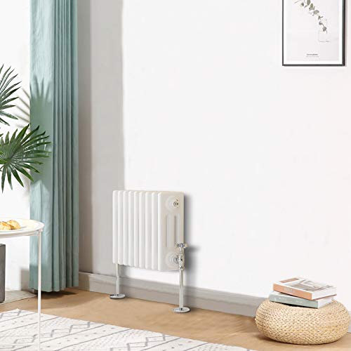 Blümme Traditional Horizontal Cast Iron Radiator Central Heating Radiators White Triple Column 300 x 425mm
