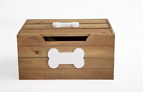 Premium Quality Dog Toy Storage Box Wooden Crates Pet Gift Box Toy Chest (Brown, Large)