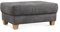 CAVADORE Hocker Puccino mit Holzfüßen im Landhausstil / Beistellhocker für Sofa Puccino in Lederoptik / 99 x 45 x 65 cm / Mikrofaser Grau