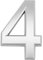 32nd Chrome Effect ABS Plastic Door Number with Self Adhesive Back 7CM - 4