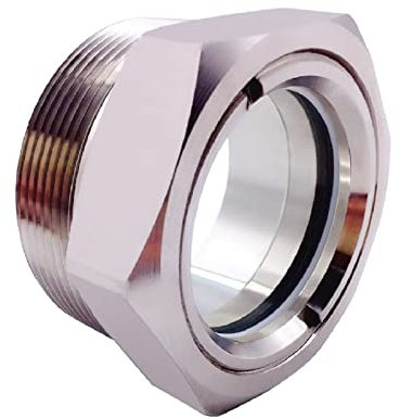 Compressor Oil Sight Glass 2 inch NPT Male Hex Head Stainless Steel Oil Sight Glass Oil Liquid Level Gauge Sight Glass Oil Indicator Sight Window For Air Compressor Gearbox Tank