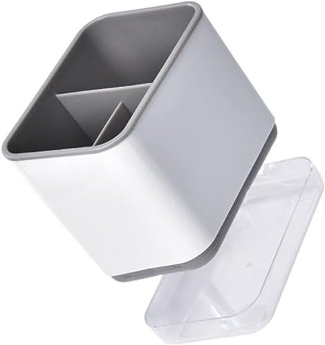 sigaer Utensil Holder Cutlery Drainer Sink Caddy, Spoon Chopsticks Fork Drain Rack Basket Storage Holder Organizer Compartment Box-Grey