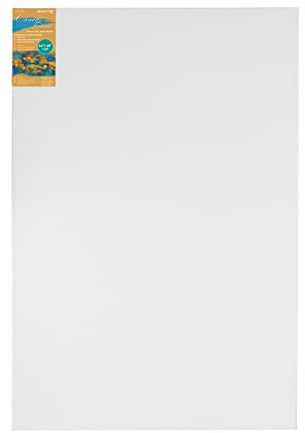 MAHITOI ™ Med Weight Traditional Stretched Canvas 24” x 36”, Oil & Acrylic Paints Triple Acrylic Primed Gesso Wood Frame Canvas Smooth Surface & Reduce Absorbency, Acid-Free White, 24x36 Canvas.